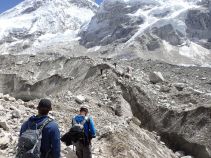 The Khumbu Glacier in the Khumbu region
